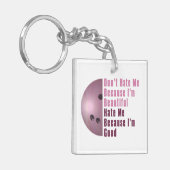 Porte-clés Je Suis Beau Je Suis Bon Bowling Rose (Devant gauche)