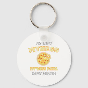 Porte-clés Je suis dans Fitness Fit'ness Pizza dans mon ventr