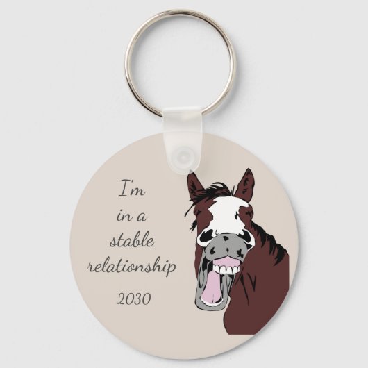 Porte-clés Je suis dans une relation stable Fun Horse Pun Cit (Recto)