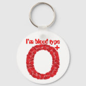 Porte-clés Je suis de groupe sanguin O positif (Recto)