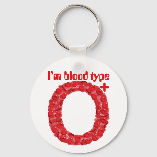 Porte-clés Je suis de groupe sanguin O positif (Recto)