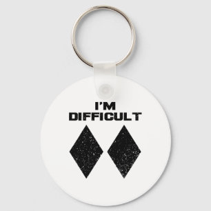 Porte-clés Je suis difficile Funny Double Diamants Noirs Ski