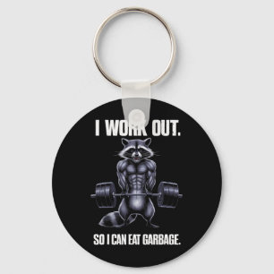 Porte-clés Je Suis En Train De Manger Garbage Gym Raccoon Lif