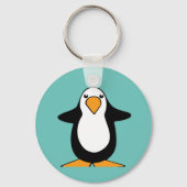 Porte-clés Je suis entouré d'idiots Penguin Funny (Verso)