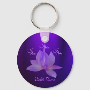 Porte-clés Je Suis Flamme Violette Avec Lotus