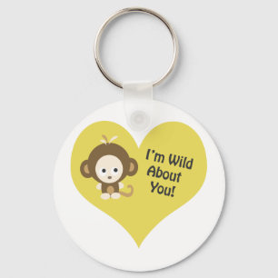 Porte-clés Je suis fou de toi singe