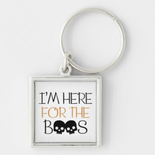 Porte-clés Je suis ici pour les Boos - Skull Halloween Pun