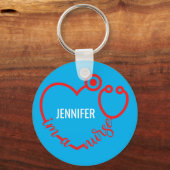 Porte-clés Je suis Infirmière Stethoscope Coeur Cadeau person (Recto)