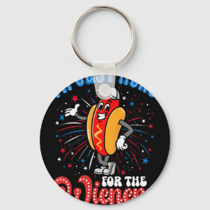 Porte-clés Je suis juste ici pour le feu d'artifice hot dog 4