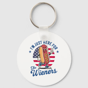 Porte-clés Je suis juste ici pour les Wieners Patriotic Hot D