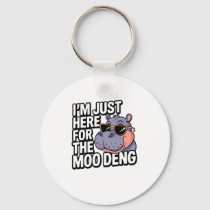 Porte-clés Je suis juste ici pour Moo Deng mignon bébé Hippo