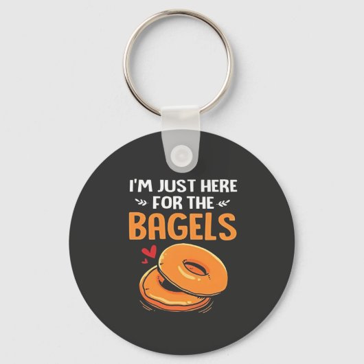 Porte-clés Je suis juste là pour la nourriture juive Bagels (Recto)