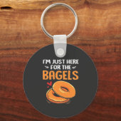 Porte-clés Je suis juste là pour la nourriture juive Bagels (Recto)