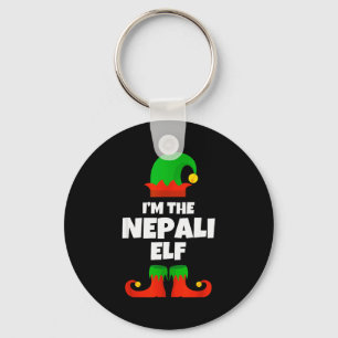 Porte-clés Je suis la famille elf népalaise Pajama Noël drôle