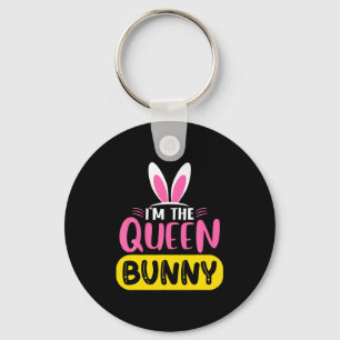 Porte-clés Je Suis La Reine Lapin Oreilles Oeuf Drôle De Pâqu