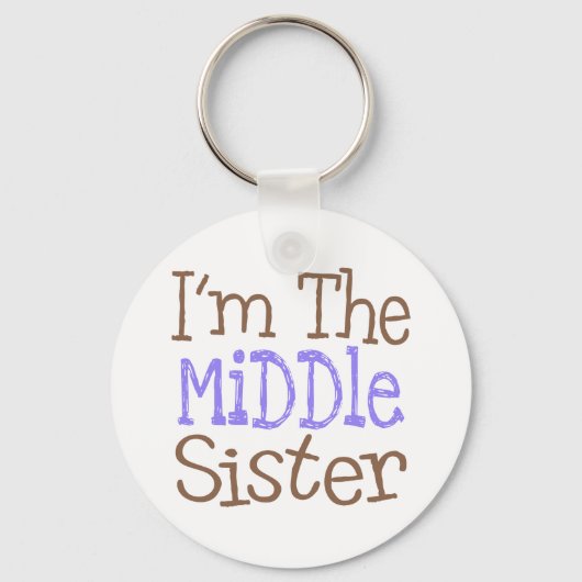 Porte-clés Je suis La Soeur du Milieu (Pourpre) (Recto)