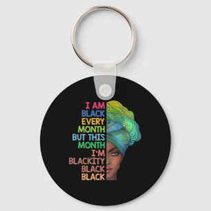 Porte-clés Je suis Noir tous les mois ce mois-ci Je suis Blac