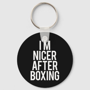 Porte-clés Je suis plus gentil après la boxe Funny Gym dire F