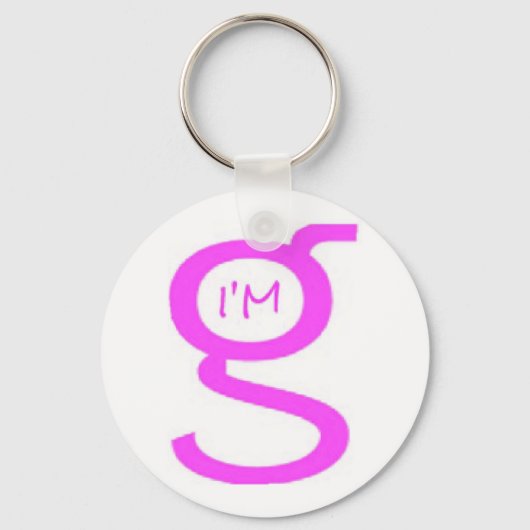 Porte-clés Je suis Porte - clé G avec logo rose (Recto)