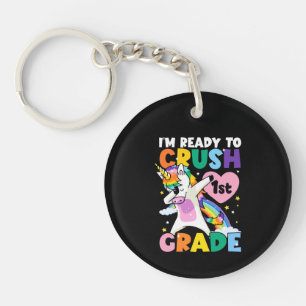 Porte-clés Je suis prêt à écraser 1ère année Unicorne Coeur 1