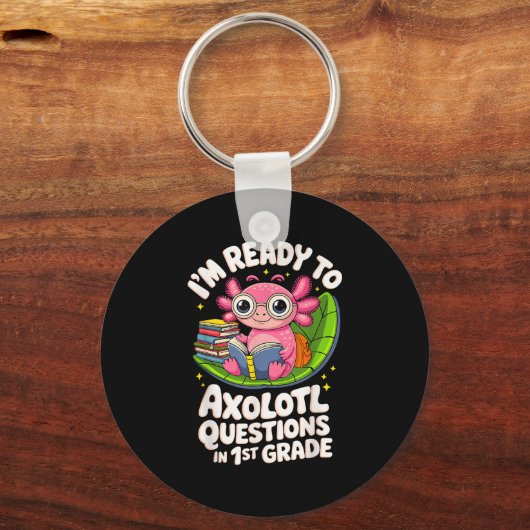 Porte-clés Je suis prêt à répondre aux questions Axolotl Lect (Recto)