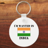 Porte-clés Je suis Recherché en Inde (Recto)