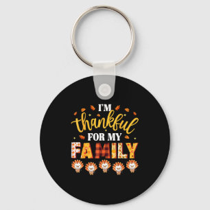 Porte-clés Je suis reconnaissant pour mes dindes de Thanksgiv