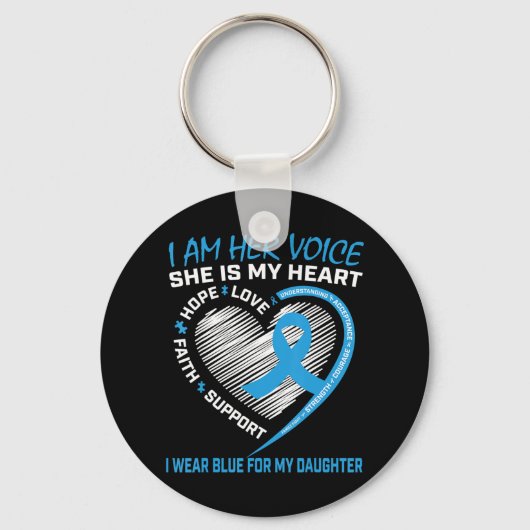 Porte-clés Je suis sa voix elle est mon coeur Sensibilisation (Recto)