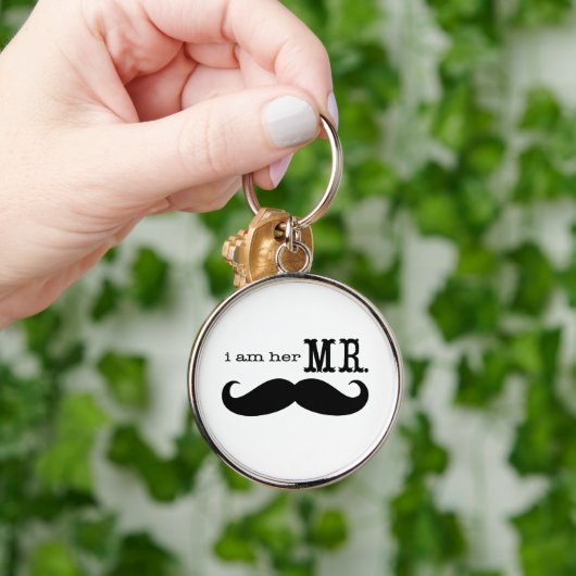 Porte-clés Je suis Son M. Mustache Grooms Cadeaux (Main)