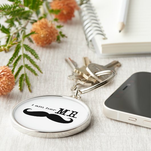 Porte-clés Je suis Son M. Mustache Grooms Cadeaux (Côté)