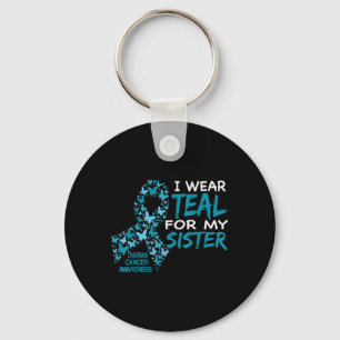 Porte-clés Je Suis Turquoise Pour Ma Soeur Conscience Du Canc