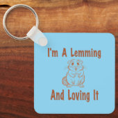 Porte-clés Je suis un Lemming et l'amour Dessin Texte en Brow (Recto)
