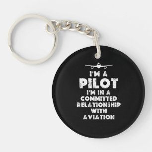Porte-clés Je suis un pilote amusant