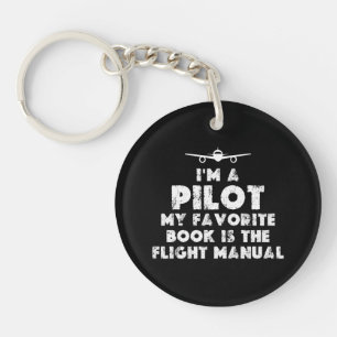 Porte-clés Je suis un pilote amusant