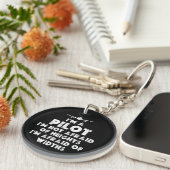 Porte-clés Je suis un pilote amusant (Devant Droit)