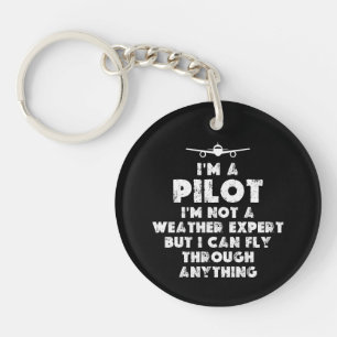 Porte-clés Je suis un pilote drôle
