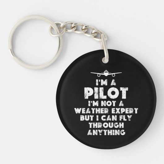 Porte-clés Je suis un pilote drôle (Devant)