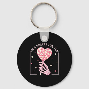 Porte-clés Je Suis Un Suceur Pour Vous Squelette Cœur Bonbon