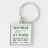 Porte-clés Je suis une fière épouse d'un incroyable mari. (Devant)