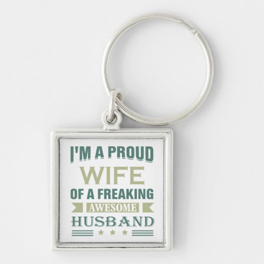 Porte-clés Je suis une fière épouse d'un incroyable mari. (Devant)