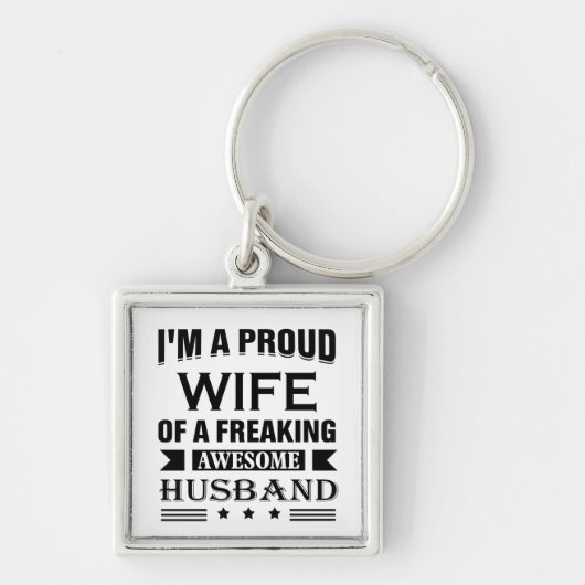 Porte-clés Je suis une fière épouse d'un incroyable mari. (Devant)