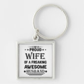 Porte-clés Je suis une fière épouse d'un incroyable mari. (Devant)