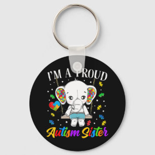 Porte-clés Je suis une fière soeur autiste, un encouragement