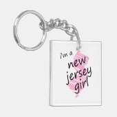 Porte-clés Je suis une fille de New Jersey (Devant gauche)
