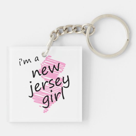 Porte-clés Je suis une fille de New Jersey (Dos)