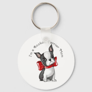Porte-clés * Je suis une maman de Boston Terrier* adorable ch