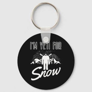 Porte-clés Je suis Yeti pour le ski sur neige pour une skieus