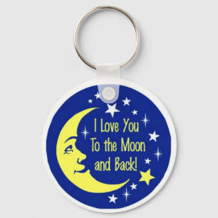 Porte-clés Je t'aime à la lune et au dos
