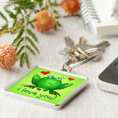 Porte-clés Je T'Aime Caricature Coeurs De Grenouille Mignons (Côté)