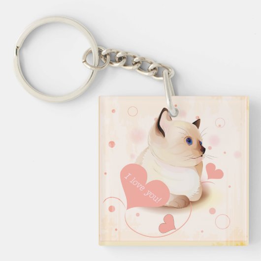 Porte-clés Je T'Aime Chat (Devant)